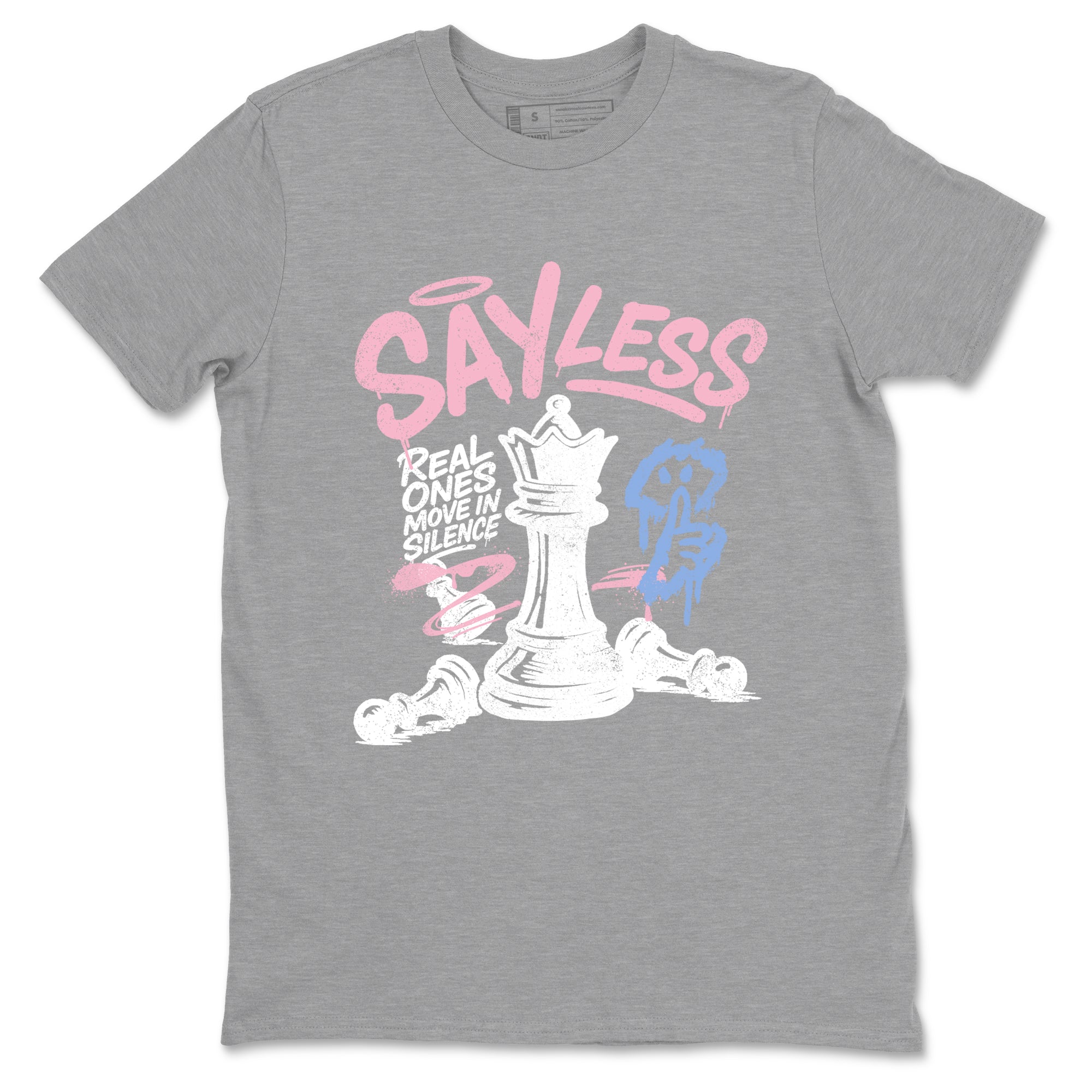 Sneaker match tees – Sneaker Tees To Match Air Jordan 5 Medium Soft Pink Shoes – Say Less Tee Heather Grey 2