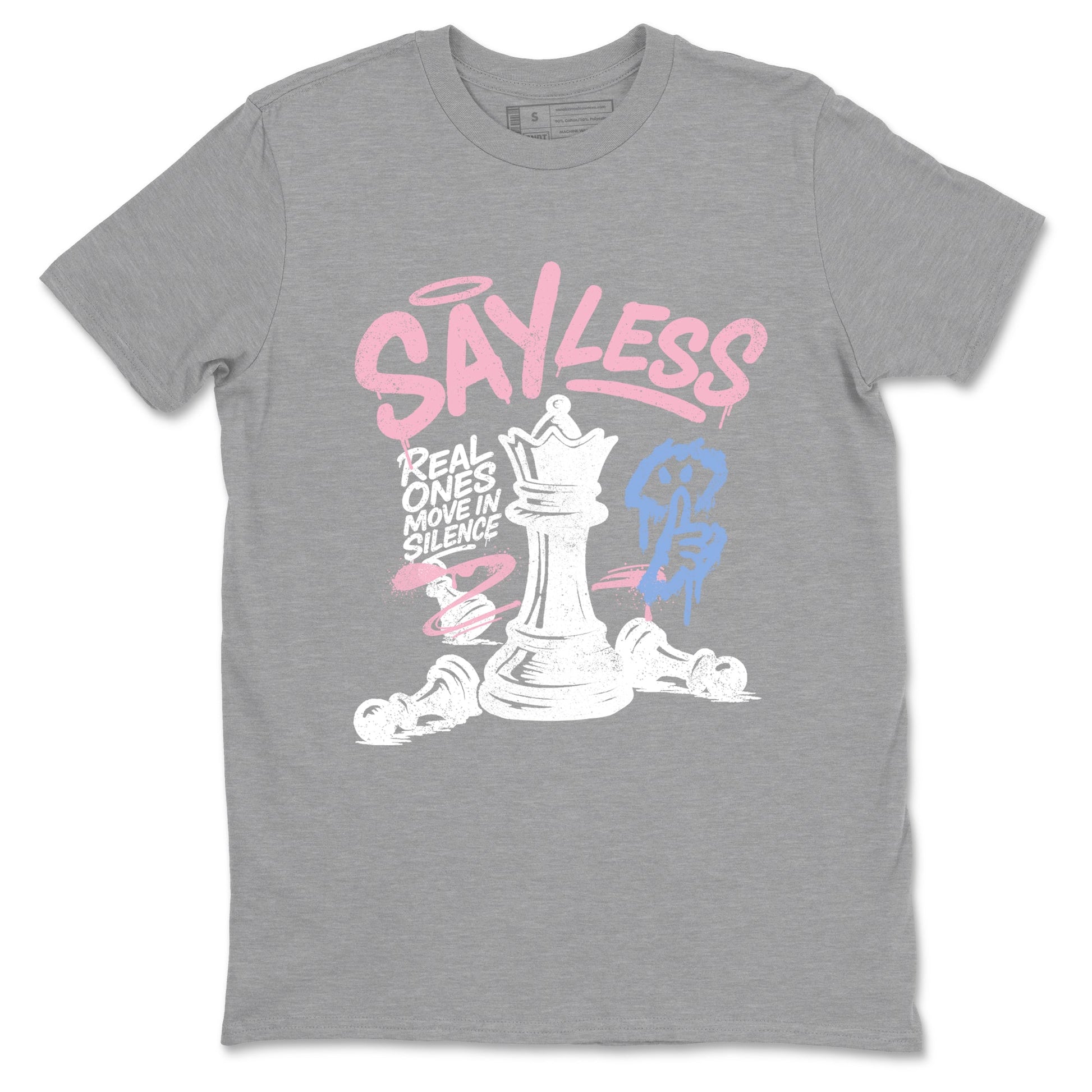 Sneaker match tees – Sneaker Tees To Match Air Jordan 5 Medium Soft Pink Shoes – Say Less Tee Heather Grey 2