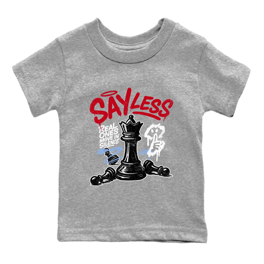 Sneaker match tees – Sneaker Tees To Match Air Jordan 5 Fire Red Shoes – Say Less Kids T-Shirt Heather Grey 2
