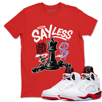 Sneaker match tees – Sneaker Tees To Match Air Jordan 5 Fire Red Shoes – Say Less Tee Red 1