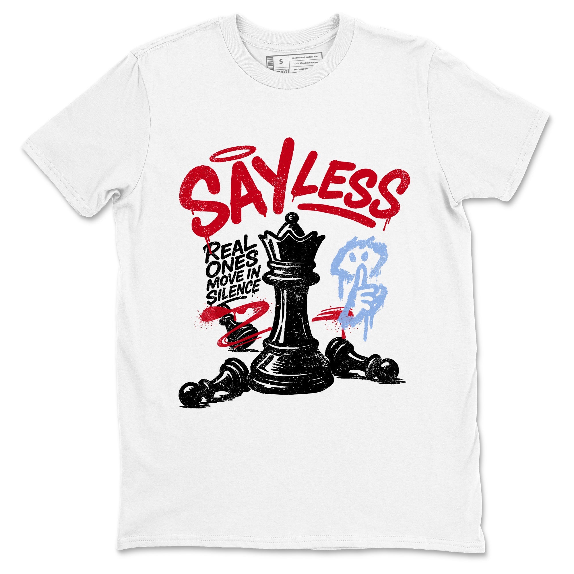Sneaker match tees – Sneaker Tees To Match Air Jordan 5 Fire Red Shoes – Say Less Tee White 2