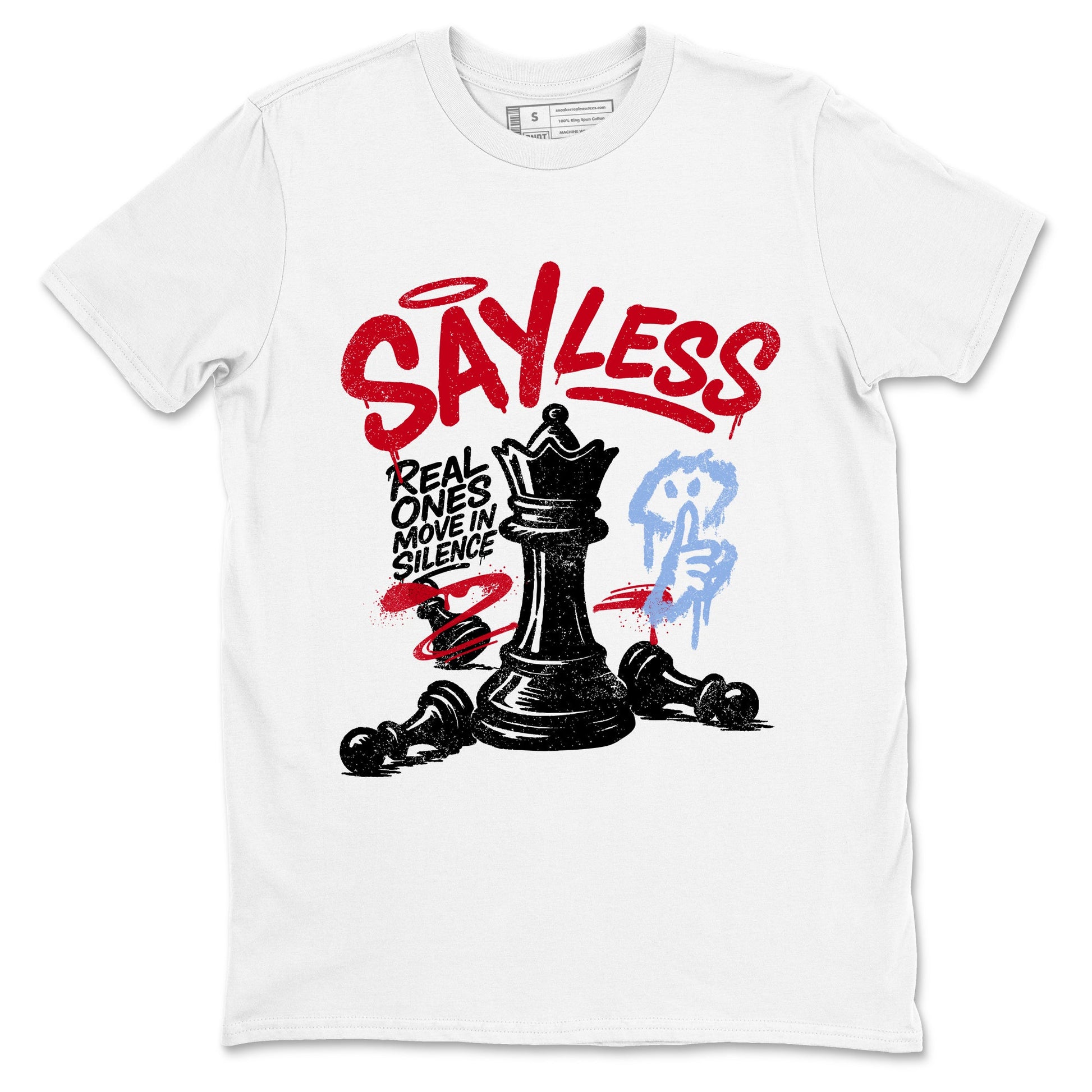 Sneaker match tees – Sneaker Tees To Match Air Jordan 5 Fire Red Shoes – Say Less Tee White 2