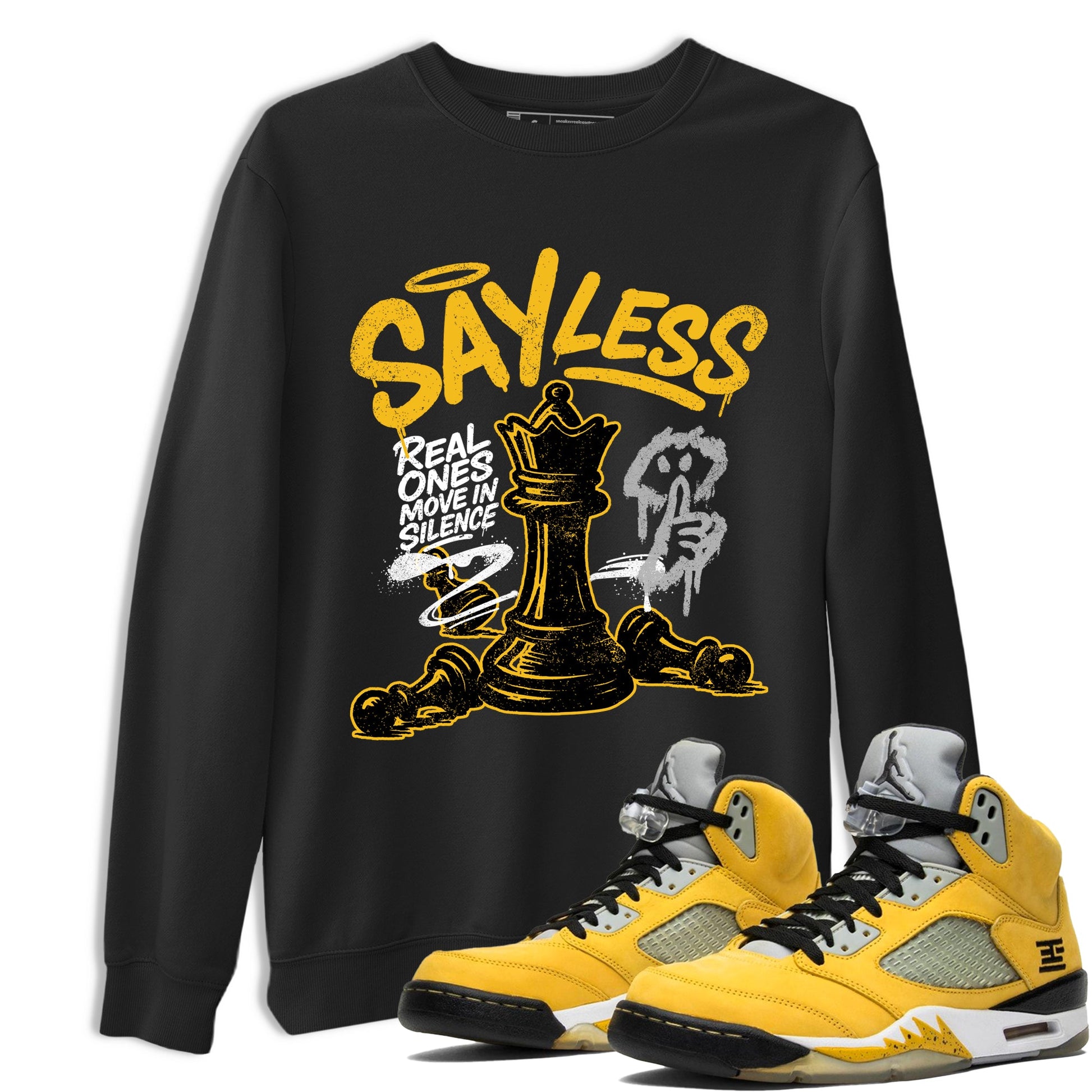 Sneaker match tees – Sneaker Tees To Match Air Jordan 5 Tokyo Shoes – Say Less Tee Black 1