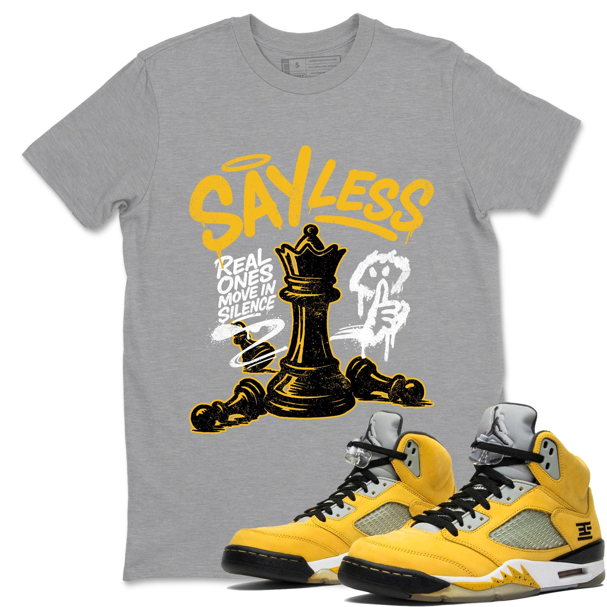 Sneaker match tees – Sneaker Tees To Match Air Jordan 5 Tokyo Shoes – Say Less Tee Heather Grey 1