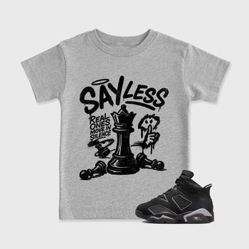 Sneaker match tees – Sneaker Tees To Match Air Jordan 6 Cap and Gown Shoes – Say Less Kids T-Shirt Heather Grey 1