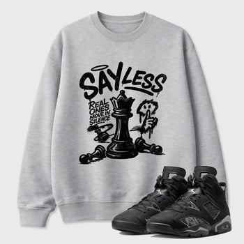 Sneaker match tees – Sneaker Tees To Match Air Jordan 6 Cap and Gown Shoes – Say Less Tee Heather Grey 1