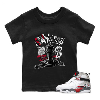 Sneaker match tees – Sneaker Tees To Match Air Jordan 8 Bunny Shoes Air Jordan 8 Bunny White and True Red – Say Less Kids T-Shirt Black 1