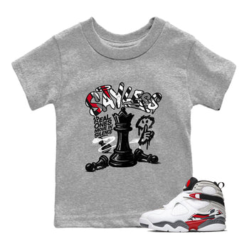 Sneaker match tees – Sneaker Tees To Match Air Jordan 8 Bunny Shoes Air Jordan 8 Bunny White and True Red – Say Less Kids T-Shirt Heather Grey 1