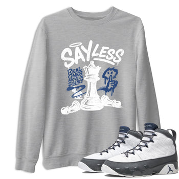 Sneaker match tees – Sneaker Tees To Match Air Jordan 9 Flint Grey Shoes – Say Less Tee Heather Grey 1