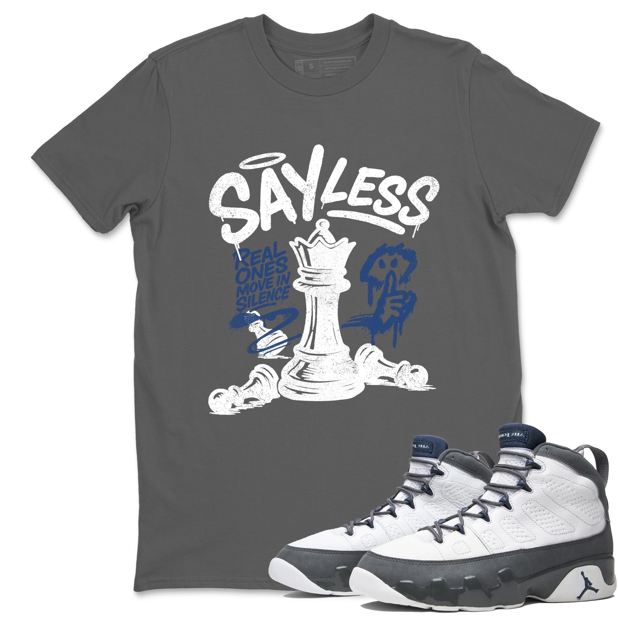 Sneaker match tees – Sneaker Tees To Match Air Jordan 9 Flint Grey Shoes – Say Less Tee Cool Grey 1
