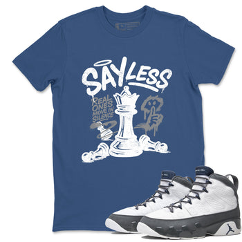 Sneaker match tees – Sneaker Tees To Match Air Jordan 9 Flint Grey Shoes – Say Less Tee Denim Blue 1