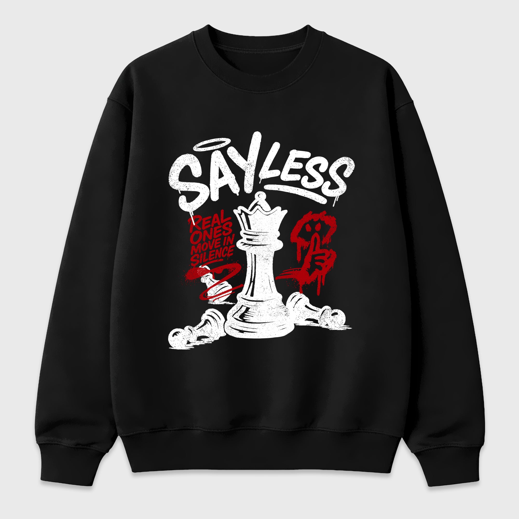 Say Less Graphic T-Shirt featuring original streetwear artwork designed to match the Air Jordan 9 True Red. Black 2 Graphic Tee.