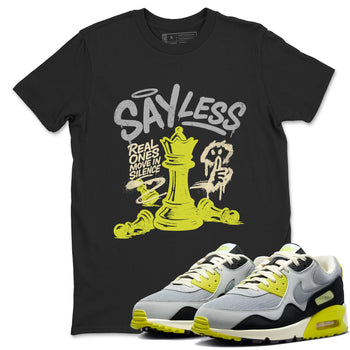 Say Less sneaker match t-shirt styled to complete your fit with the Air Max 90 Cyber sneakers, shown in Black 1.