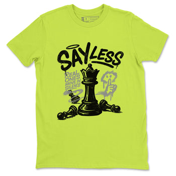 Say Less sneaker match t-shirt styled to complete your fit with the Air Max 90 Cyber sneakers, shown in Safety Green 2.