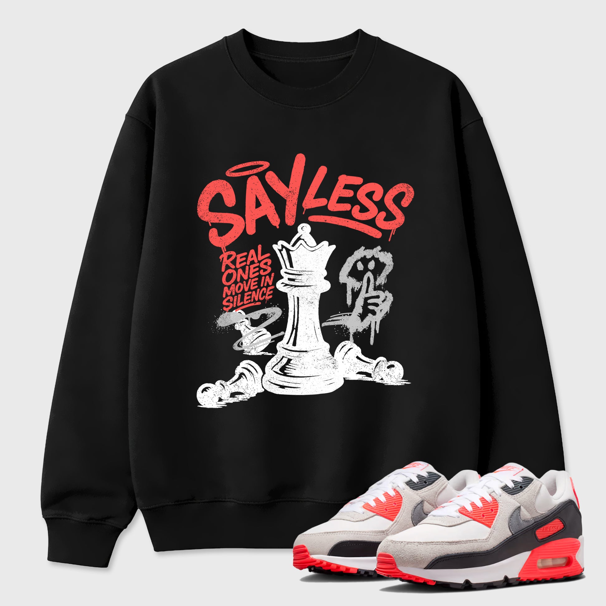 Sneaker match tees – Sneaker Tees To Match Air Max 90 Infrared Shoes – Say Less Tee Black 1