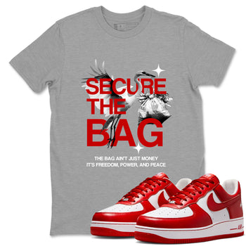 Secure The Bag SNRT Sneaker Tees - Air Force 1 University Red - SNRT Sneaker T-shirts