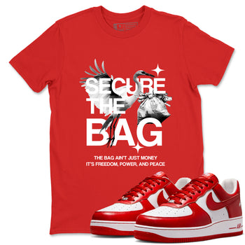 Secure The Bag SNRT Sneaker Tees - Air Force 1 University Red - SNRT Sneaker T-shirts
