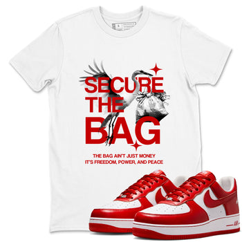 Secure The Bag SNRT Sneaker Tees - Air Force 1 University Red - SNRT Sneaker T-shirts