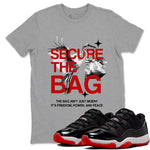 11s Bred shirts to match jordans Secure The Bag sneaker match tees Air Jordan 11 Retro Bred match shoes to clothes SNRT Sneaker Tees unisex cotton Heather Grey 1 shirts