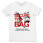 11s Bred shirts to match jordans Secure The Bag sneaker match tees Air Jordan 11 Retro Bred match shoes to clothes SNRT Sneaker Tees unisex cotton White 2 shirts