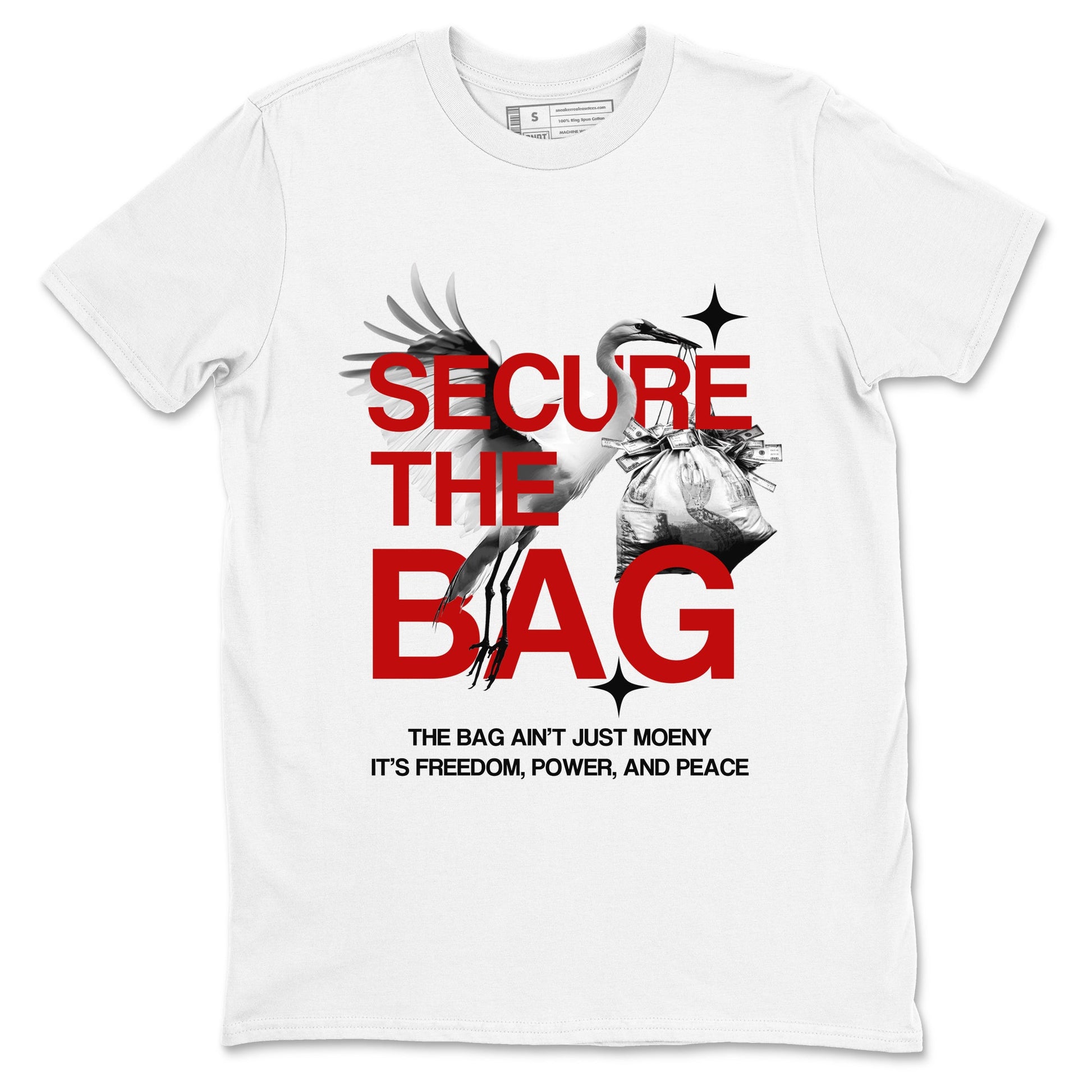 11s Bred shirts to match jordans Secure The Bag sneaker match tees Air Jordan 11 Retro Bred match shoes to clothes SNRT Sneaker Tees unisex cotton White 2 shirts
