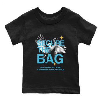 Sneaker match tees – Sneaker Tees To Match Air Jordan 11 Gamma Shoes – Secure The Bag Kids T-Shirt Black 2
