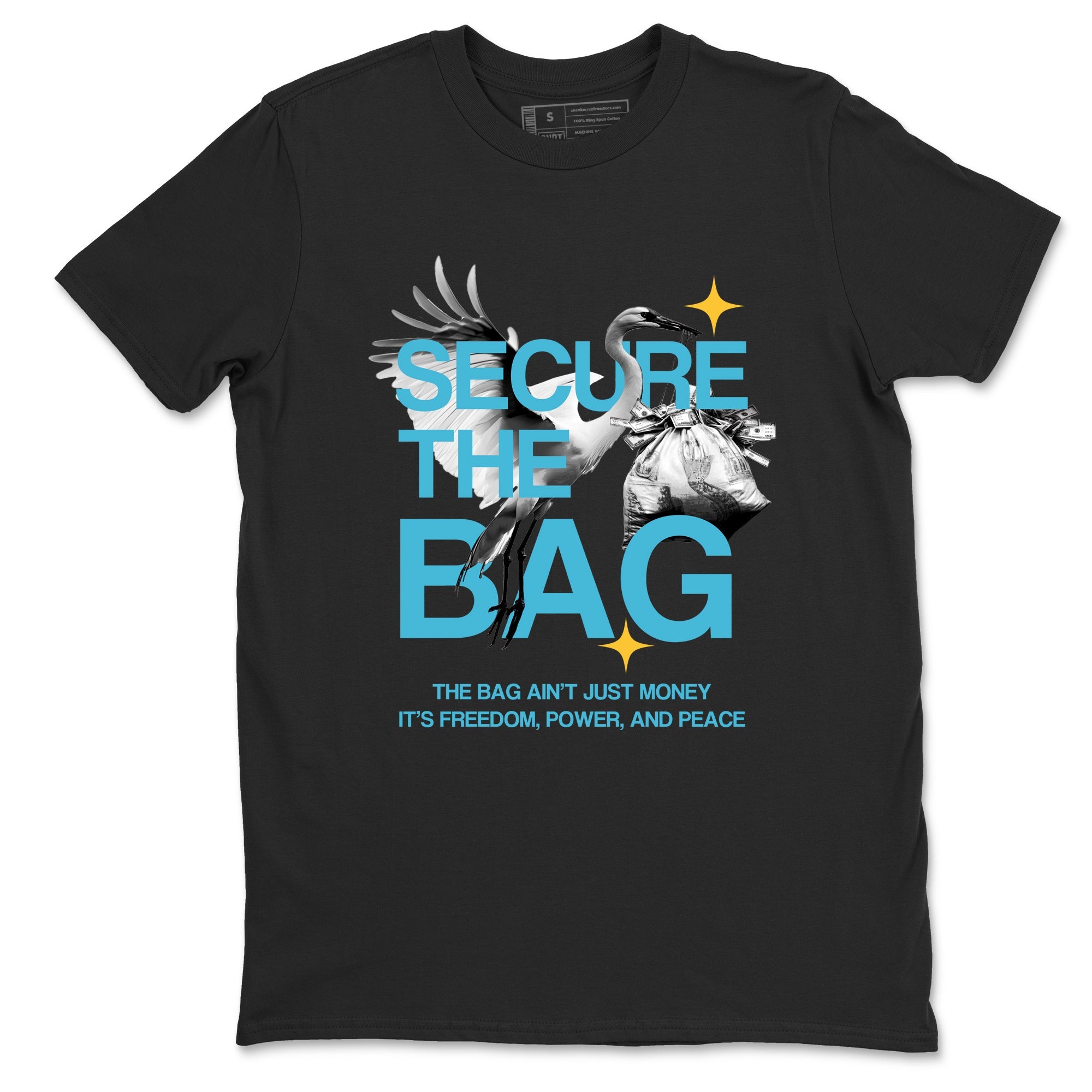 Sneaker match tees – Sneaker Tees To Match Air Jordan 11 Gamma Shoes – Secure The Bag Tee Black 2