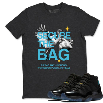 Sneaker match tees – Sneaker Tees To Match Air Jordan 11 Gamma Shoes – Secure The Bag Tee Charcoal Heather 1