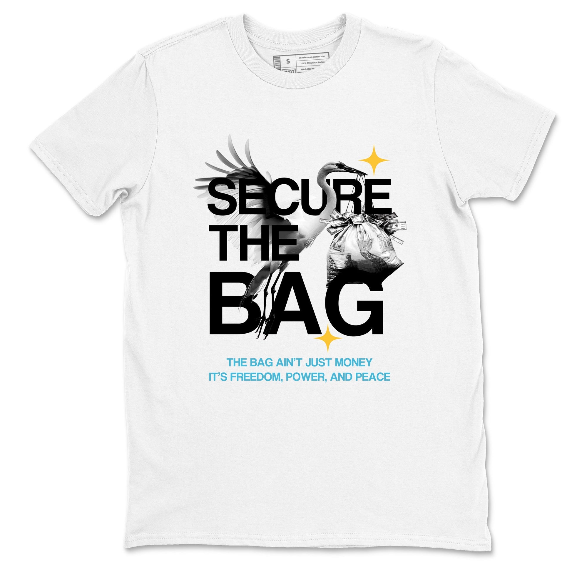 Sneaker match tees – Sneaker Tees To Match Air Jordan 11 Gamma Shoes – Secure The Bag Tee White 2