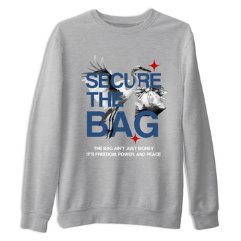 Sneaker match tees – Sneaker Tees To Match Air Jordan 12 French Blue Shoes – Secure The Bag Tee Heather Grey 2