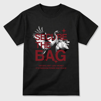 Secure The Bag Graphic T-Shirt sneaker match tee designed for the Air Jordan 3 Bin 23, featuring coordinated color options for a perfect streetwear match. Black 2 shirt.