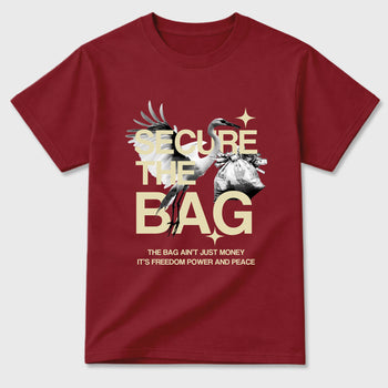 Secure The Bag Graphic T-Shirt sneaker match tee designed for the Air Jordan 3 Bin 23, featuring coordinated color options for a perfect streetwear match. Cardinal 2 shirt.