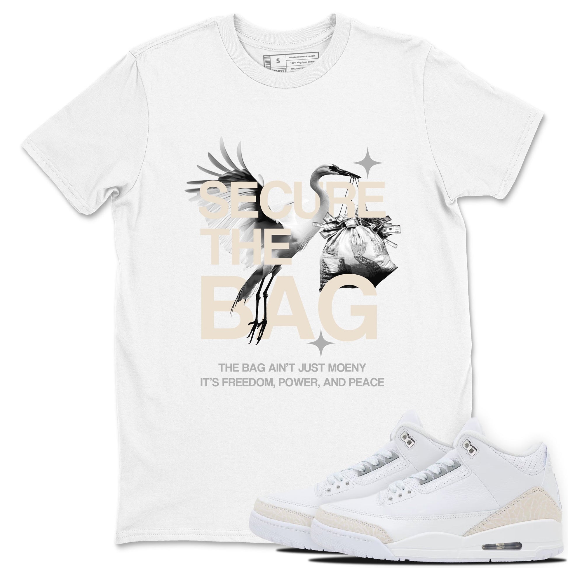 Secure The Bag SNRT Sneaker Tees - Air Jordan 3 Pure Money