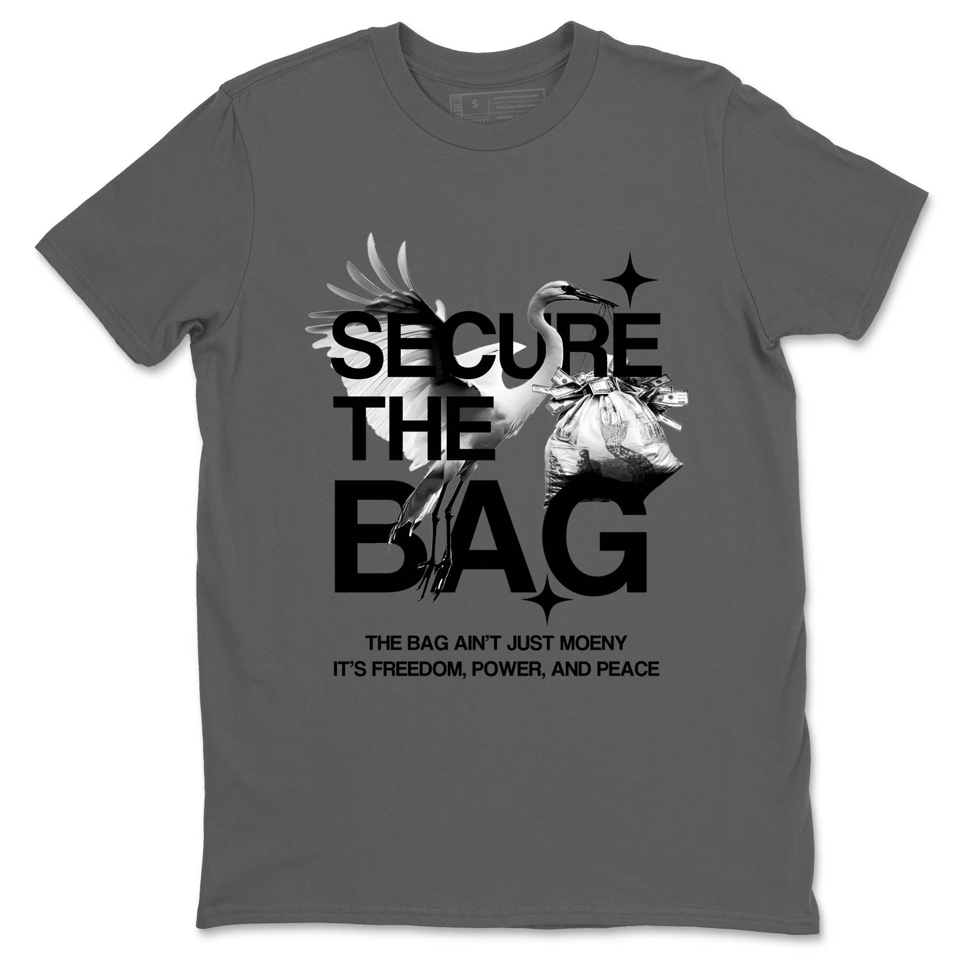 Sneaker match tees – Sneaker Tees To Match Air Jordan 4 Black Cat Shoes – Secure The Bag Tee Cool Grey 2