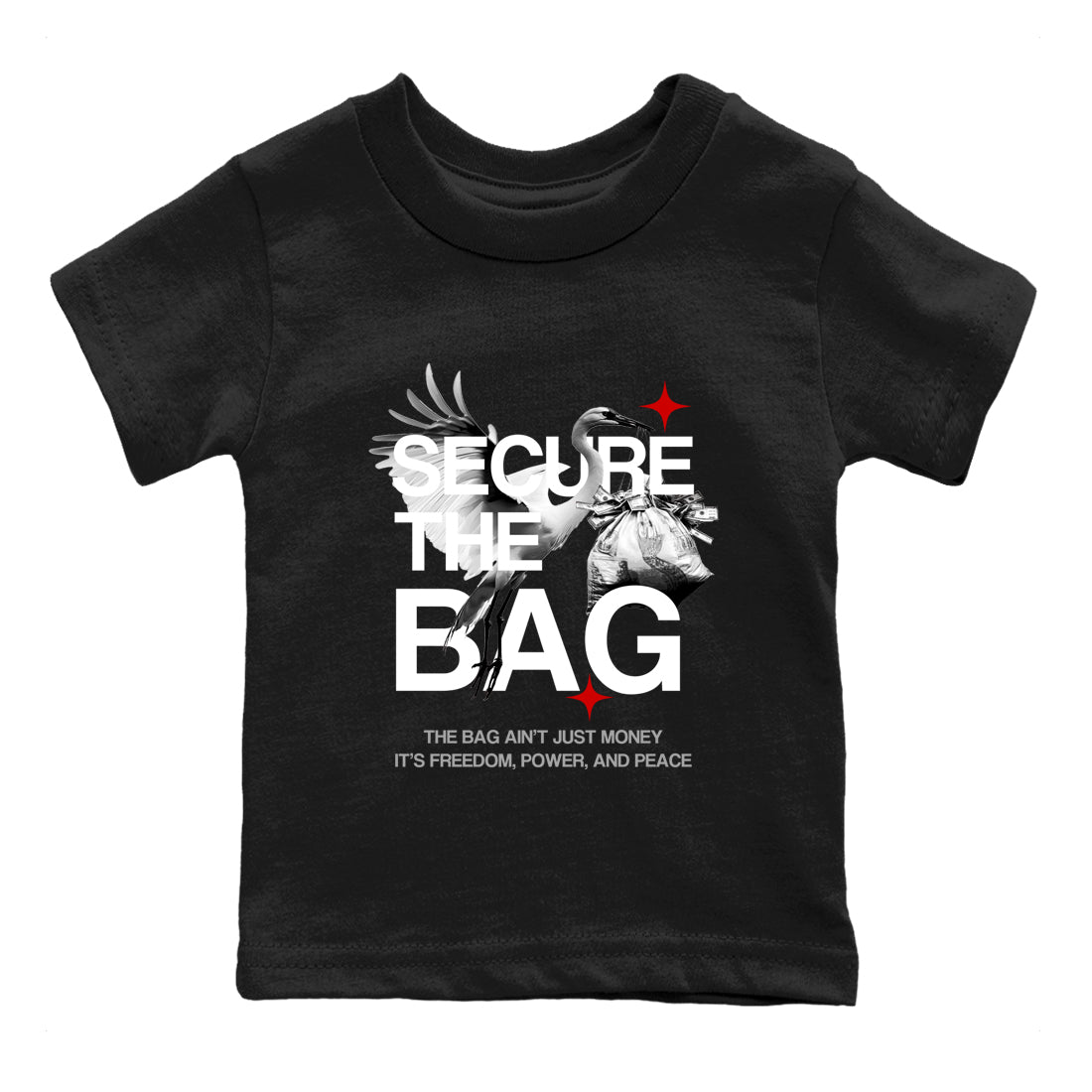 Secure The Bag SNRT Sneaker Tees Kids - Air Jordan 4 White Cement - SNRT Sneaker T-shirts