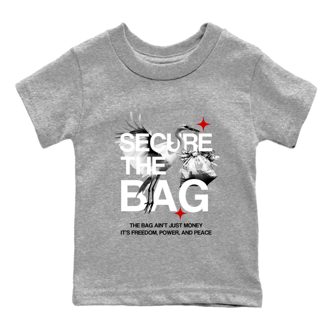 Secure The Bag SNRT Sneaker Tees Kids - Air Jordan 4 White Cement - SNRT Sneaker T-shirts