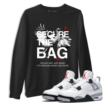 Secure The Bag SNRT Sneaker Tees - Air Jordan 4 White Cement - SNRT Sneaker T-shirts
