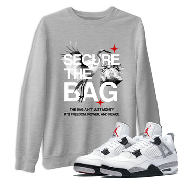 Secure The Bag SNRT Sneaker Tees - Air Jordan 4 White Cement - SNRT Sneaker T-shirts