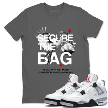 Secure The Bag SNRT Sneaker Tees - Air Jordan 4 White Cement - SNRT Sneaker T-shirts
