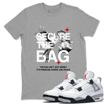 Secure The Bag SNRT Sneaker Tees - Air Jordan 4 White Cement - SNRT Sneaker T-shirts