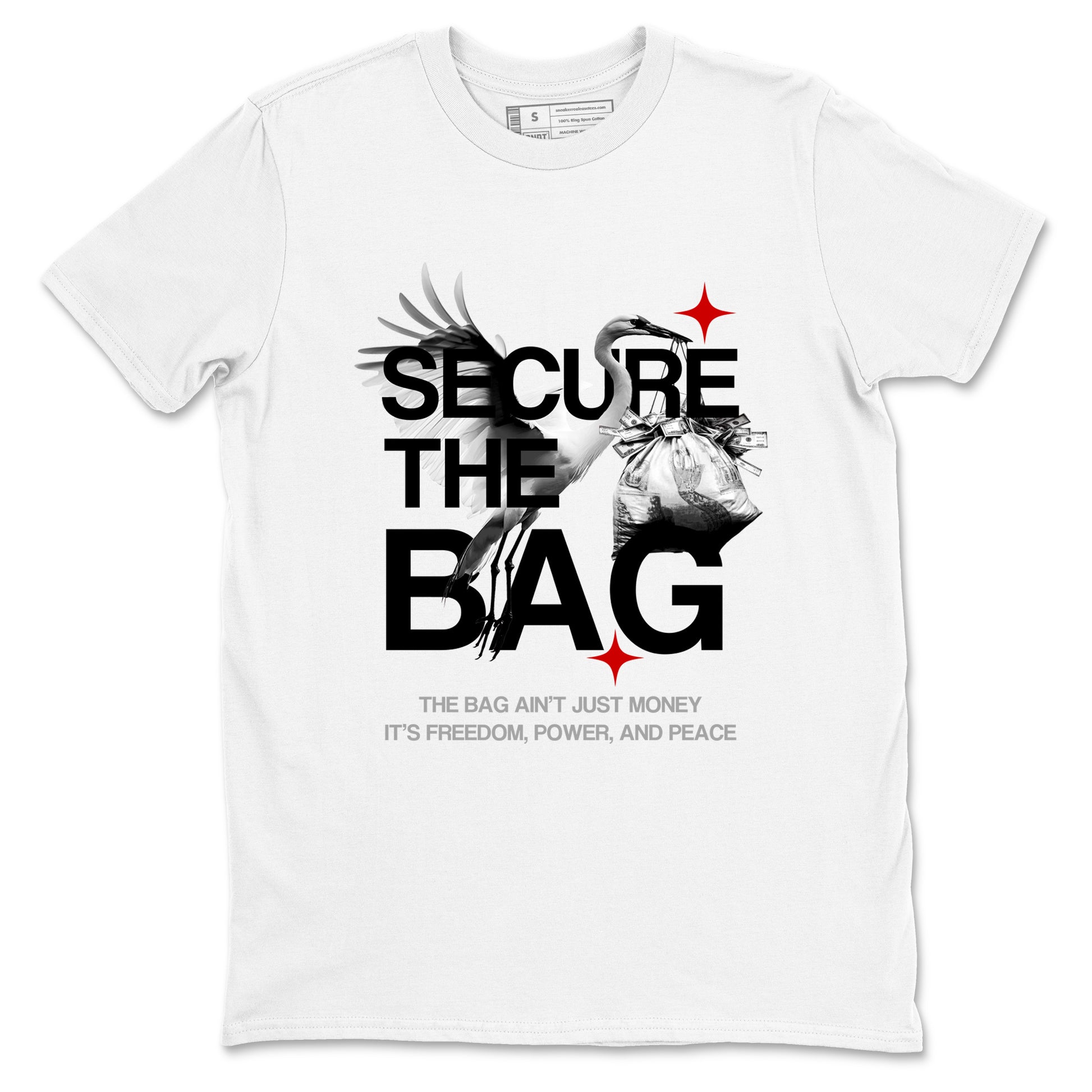 Secure The Bag SNRT Sneaker Tees - Air Jordan 4 White Cement - SNRT Sneaker T-shirts