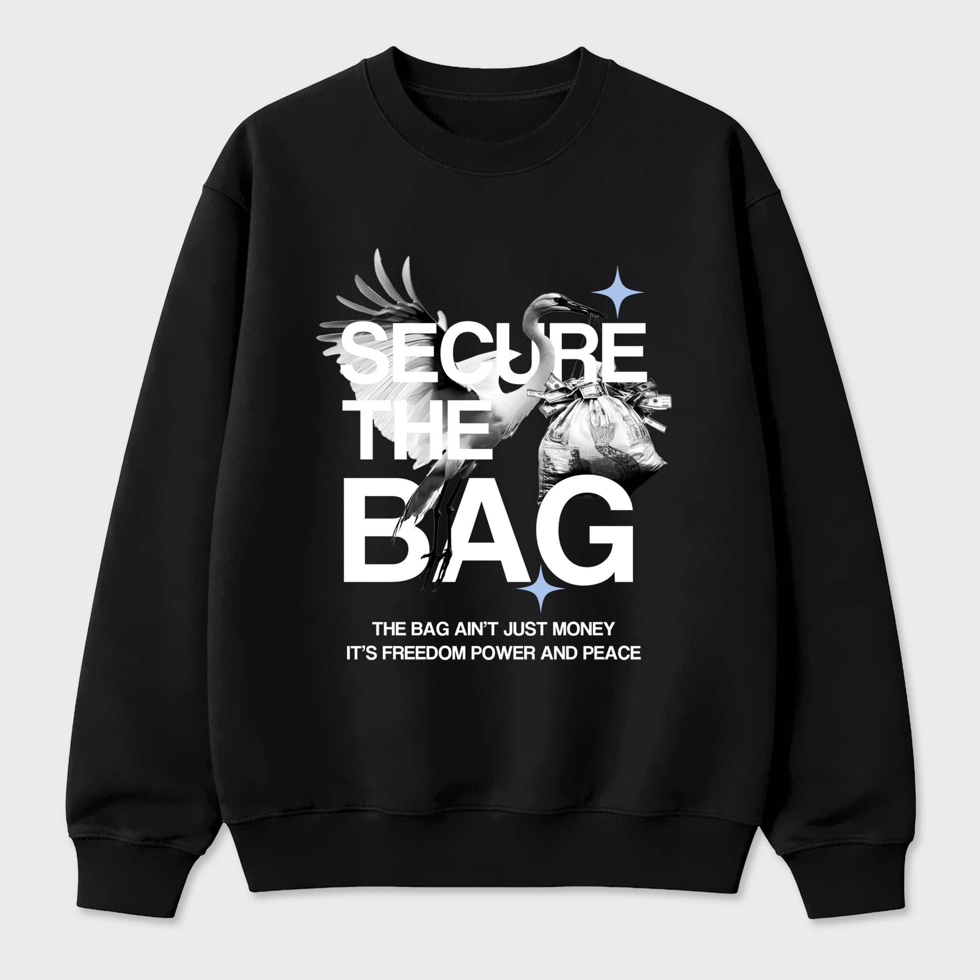 Sneaker match tees – Sneaker Tees To Match Air Jordan 5 White Metallic Shoes – Secure The Bag Tee Black 2