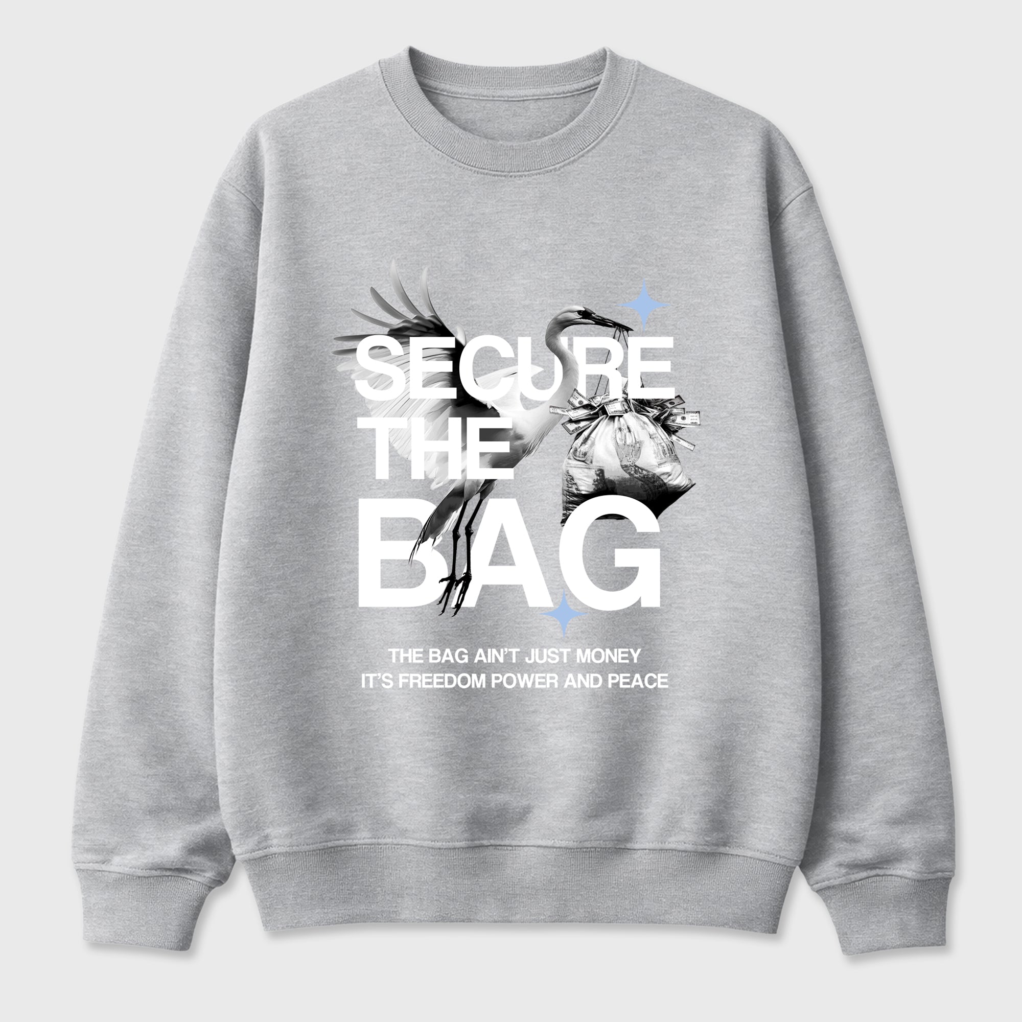 Sneaker match tees – Sneaker Tees To Match Air Jordan 5 White Metallic Shoes – Secure The Bag Tee Heather Grey 2