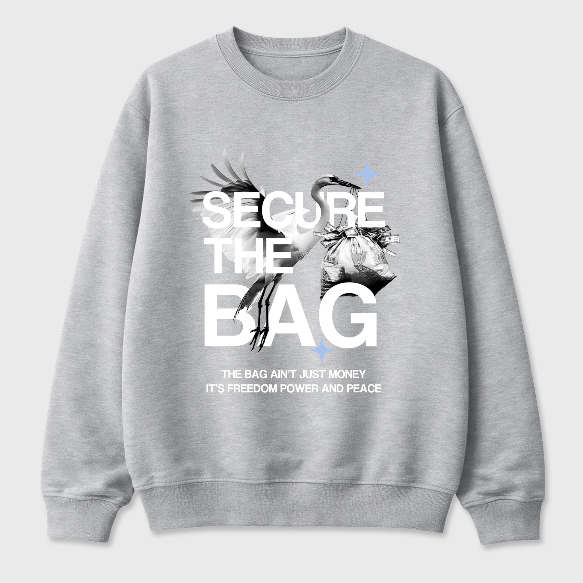 Sneaker match tees – Sneaker Tees To Match Air Jordan 5 White Metallic Shoes – Secure The Bag Tee Heather Grey 2
