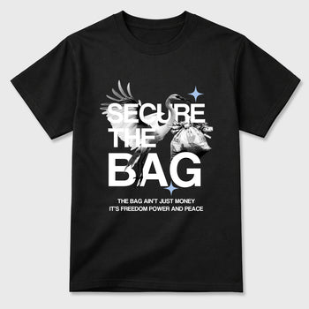 Sneaker match tees – Sneaker Tees To Match Air Jordan 5 White Metallic Shoes – Secure The Bag Tee Black 2