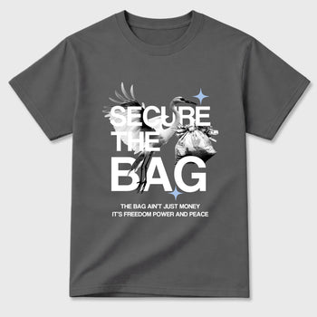 Sneaker match tees – Sneaker Tees To Match Air Jordan 5 White Metallic Shoes – Secure The Bag Tee Cool Grey 2