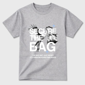 Sneaker match tees – Sneaker Tees To Match Air Jordan 5 White Metallic Shoes – Secure The Bag Tee Heather Grey 2
