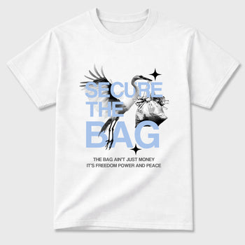 Sneaker match tees – Sneaker Tees To Match Air Jordan 5 White Metallic Shoes – Secure The Bag Tee White 2