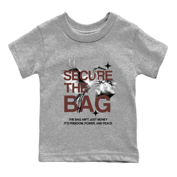 Sneaker match tees – Sneaker Tees To Match Dunk Low Football Shoes – Secure The Bag Kids T-Shirt Heather Grey 2