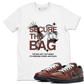 Sneaker match tees – Sneaker Tees To Match Dunk Low Football Shoes – Secure The Bag Tee White 1